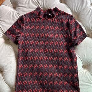 Glamorous Red and Black Chevron Tee